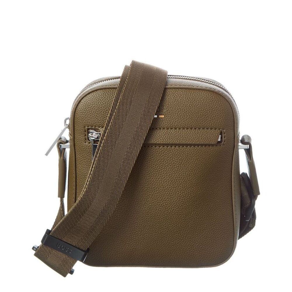 Hugo Boss Ray Ns Zip Leather Bag, Green